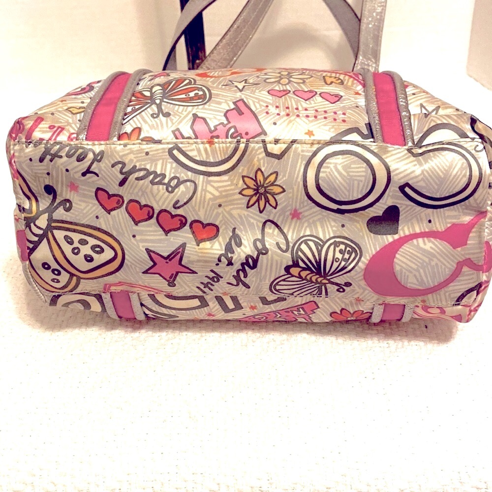 💕Coach Legacy Butterfly Floral Tea Rose Daisy Signature Shoulder Like New!!! - Picture 5 of 12